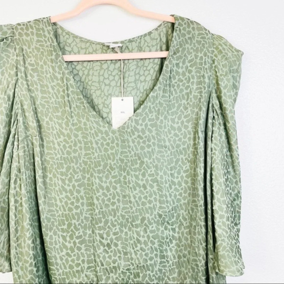 A NEW DAY Olive Green Leopard Print Blouse PLUS SIZE XXL - Picture 4 of 10
